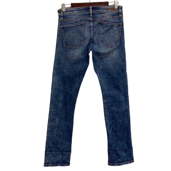 Pilcro Selvedge Slim Straight Blue Jeans Size 28 Distressed Light Stretch - Picture 2 of 14